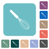 Balloon whisk rounded square flat icons - Balloon whisk white flat icons on color rounded square backgrounds