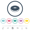 Donut flat color icons in round outlines. 6 bonus icons included. - Donut flat color icons in round outlines