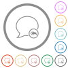 Reply to all recipients outline flat color icons in round outlines on white background - Reply to all recipients outline flat icons with outlines