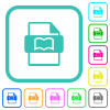 Book file type vivid colored flat icons in curved borders on white background - Book file type vivid colored flat icons
