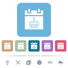 Birthday white flat icons on color rounded square backgrounds. 6 bonus icons included - Birthday flat icons on color rounded square backgrounds
