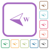 West compass direction simple icons - West compass direction simple icons in color rounded square frames on white background