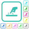 Phone touching vivid colored flat icons - Phone touching vivid colored flat icons in curved borders on white background