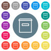 Mailbox outline flat white icons on round color backgrounds. 17 background color variations are included. - Mailbox outline flat white icons on round color backgrounds