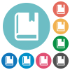 Book with bookmark solid flat round icons - Book with bookmark solid flat white icons on round color backgrounds