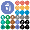 Eco bag round flat multi colored icons - Eco bag multi colored flat icons on round backgrounds. Included white, light and dark icon variations for hover and active status effects, and bonus shades.