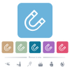 Horseshoe magnet outline white flat icons on color rounded square backgrounds. 6 bonus icons included - Horseshoe magnet outline flat icons on color rounded square backgrounds