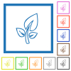 Sustainability outline flat color icons in square frames on white background - Sustainability outline flat framed icons
