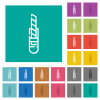 Cutter outline multi colored flat icons on plain square backgrounds. Included white and darker icon variations for hover or active effects. - Cutter outline square flat multi colored icons
