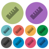 Ruler solid darker flat icons on color round background - Ruler solid color darker flat icons