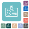ID badge landscape outline white flat icons on color rounded square backgrounds - ID badge landscape outline rounded square flat icons