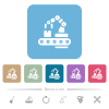 Robotic arm white flat icons on color rounded square backgrounds. 6 bonus icons included - Robotic arm flat icons on color rounded square backgrounds