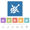 Double bass and bow solid flat white icons in square backgrounds. 6 bonus icons included. - Double bass and bow solid flat white icons in square backgrounds