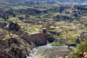 The Colca canyon with the Colca river - Colca Canyon