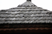A roof covered with wooden tiles - Wooden tiles