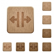 Set of carved wooden Vertical split buttons in 8 variations. - Vertical split wooden buttons