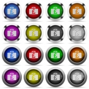 Set of Pound bag glossy web buttons. Arranged layer structure. - Pound bag button set