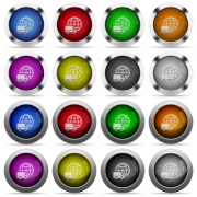 Set of International transport glossy web buttons. Arranged layer structure. - International transport button set - Large thumbnail