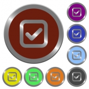 Set of color glossy coin-like checkbox buttons. - Color checkbox buttons