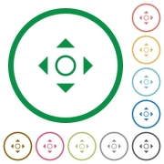 Set of scroll color round outlined flat icons on white background - Scroll outlined flat icons
