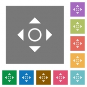 Scroll flat icon set on color square background. - Scroll square flat icons