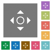 Scroll flat icon set on color square background. - Scroll square flat icons - Large thumbnail