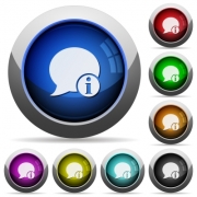 Set of round glossy Blog comment information buttons. Arranged layer structure. - Blog comment information button set