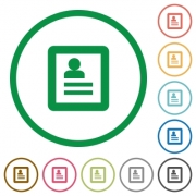 Set of User profile color round outlined flat icons on white background - User profile outlined flat icons