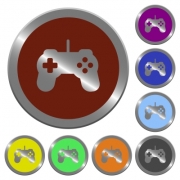 Set of color glossy coin-like game controller buttons - Color game controller buttons - Large thumbnail