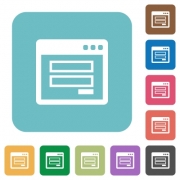Flat login window icons on rounded square color backgrounds. - Flat login window icons