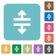 Flat horizontal split icons on rounded square color backgrounds. - Flat horizontal split icons