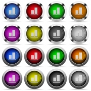 Set of Align to bottom glossy web buttons. Arranged layer structure. - Align to bottom glossy button set