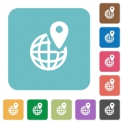 Flat GPS location icons on rounded square color backgrounds. - Flat GPS location icons - Large thumbnail