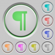 Text paragraph color icons on sunk push buttons - Text paragraph push buttons
