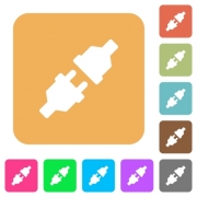 Unplugged icons on rounded square vivid color backgrounds. - Unplugged rounded square flat icons