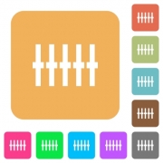 Graphical equalizer flat icons on rounded square vivid color backgrounds. - Graphical equalizer rounded square flat icons