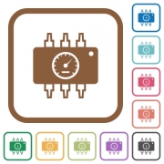 Hardware diagnostics simple icons in color rounded square frames on white background - Hardware diagnostics simple icons