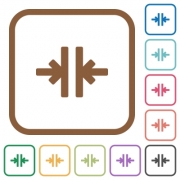 Vertical merge simple icons in color rounded square frames on white background - Vertical merge simple icons