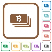Bitcoin banknotes simple icons in color rounded square frames on white background - Bitcoin banknotes simple icons - Large thumbnail