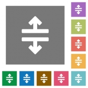 Horizontal split flat icons on simple color square backgrounds - Horizontal split square flat icons