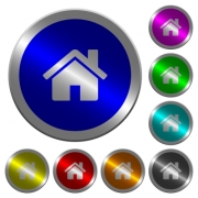 Home icons on round luminous coin-like color steel buttons - Home luminous coin-like round color buttons