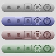 Default database icons on rounded horizontal menu bars in different colors and button styles - Default database icons on horizontal menu bars - Large thumbnail