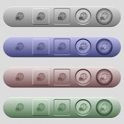 International transport icons on rounded horizontal menu bars in different colors and button styles - International transport icons on horizontal menu bars