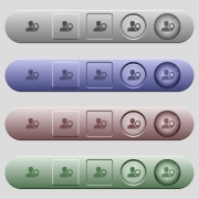 User location icons on rounded horizontal menu bars in different colors and button styles - User location icons on horizontal menu bars