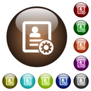 Contact settings white icons on round color glass buttons - Contact settings color glass buttons