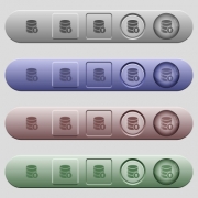 Database move up icons on rounded horizontal menu bars in different colors and button styles - Database move up icons on horizontal menu bars - Large thumbnail