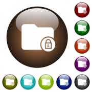 Lock directory white icons on round color glass buttons - Lock directory color glass buttons - Large thumbnail