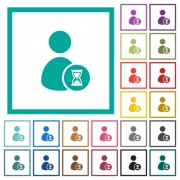 User account waiting flat color icons with quadrant frames on white background - User account waiting flat color icons with quadrant frames