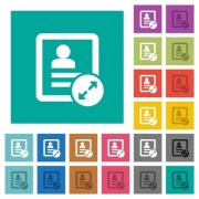 Extend contact multi colored flat icons on plain square backgrounds. Included white and darker icon variations for hover or active effects. - Extend contact square flat multi colored icons