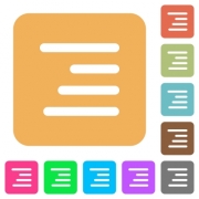 Text align right flat icons on rounded square vivid color backgrounds. - Text align right rounded square flat icons